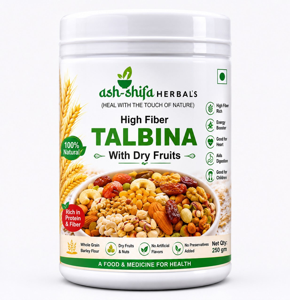 Talbina With Dry Fruits – High Fiber Health Mix (250gm)